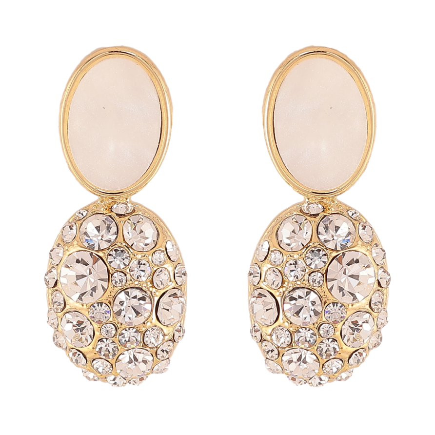 Серьги Xuping QQMM цвет Позолота 14K пусеты "Овальные подвески с кристаллами" фото №1 Серьги Xuping QQMM цвет Позолота 14K пусеты "Овальные подвески с кристаллами" фото №1