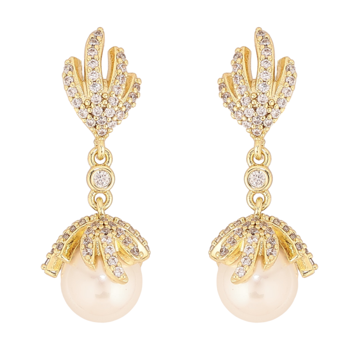 Серьги Xuping QQMM цвет Позолота 14K пусеты "Жемчужные бутоны" фото №18 Серьги Xuping QQMM цвет Позолота 14K пусеты "Жемчужные бутоны" фото №18