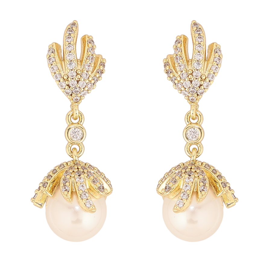 Серьги Xuping QQMM цвет Позолота 14K пусеты "Жемчужные бутоны" фото №1 Серьги Xuping QQMM цвет Позолота 14K пусеты "Жемчужные бутоны" фото №1