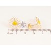 Серьги Xuping QQMM цвет Позолота 14K пусеты "Ромашки с кристаллами" фото №2