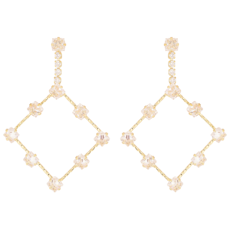 Сережки Xuping QQMM колір Позолота 14K пусети "Ромбові підвіски з кристалами" фото №17 Сережки Xuping QQMM колір Позолота 14K пусети "Ромбові підвіски з кристалами" фото №17