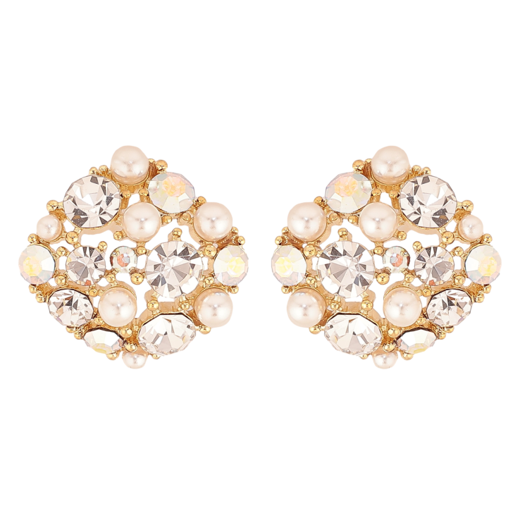 Серьги Xuping QQMM цвет Позолота 14K пусеты "Ромбы с кристаллами и жемчугом" фото №19 Серьги Xuping QQMM цвет Позолота 14K пусеты "Ромбы с кристаллами и жемчугом" фото №19