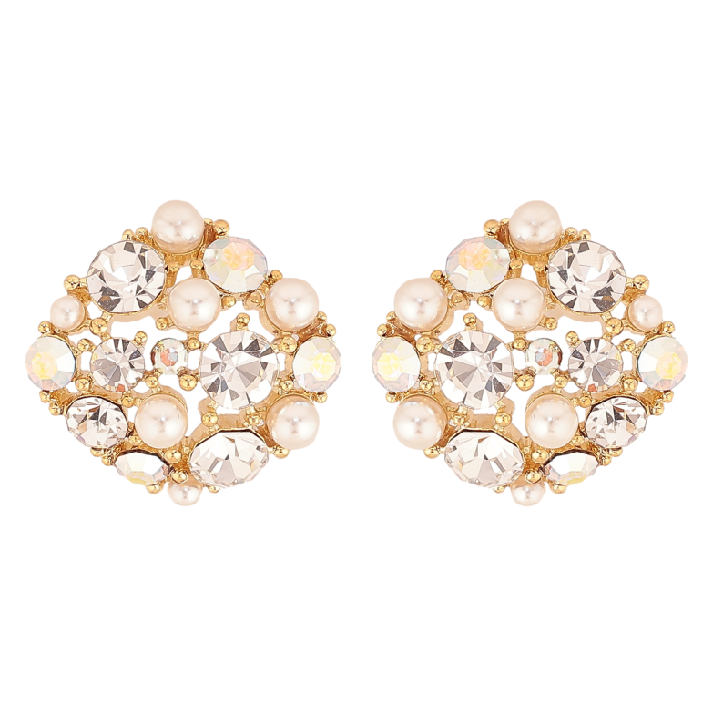 Сережки Xuping QQMM колір Позолота 14K пусети "Ромби з кристалами та перлами" фото №21 Сережки Xuping QQMM колір Позолота 14K пусети "Ромби з кристалами та перлами" фото №21