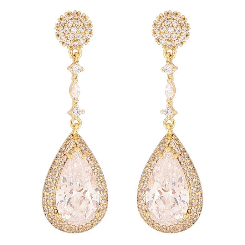 Сережки Xuping QQMM колір Позолота 14K пусети "Розкішні кристальні крапельки" фото №10 Сережки Xuping QQMM колір Позолота 14K пусети "Розкішні кристальні крапельки" фото №10