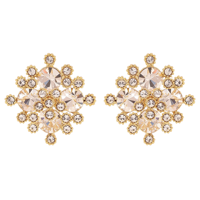 Сережки Xuping QQMM колір Позолота 14K пусети "Розсип кристалів" фото №14 Сережки Xuping QQMM колір Позолота 14K пусети "Розсип кристалів" фото №14