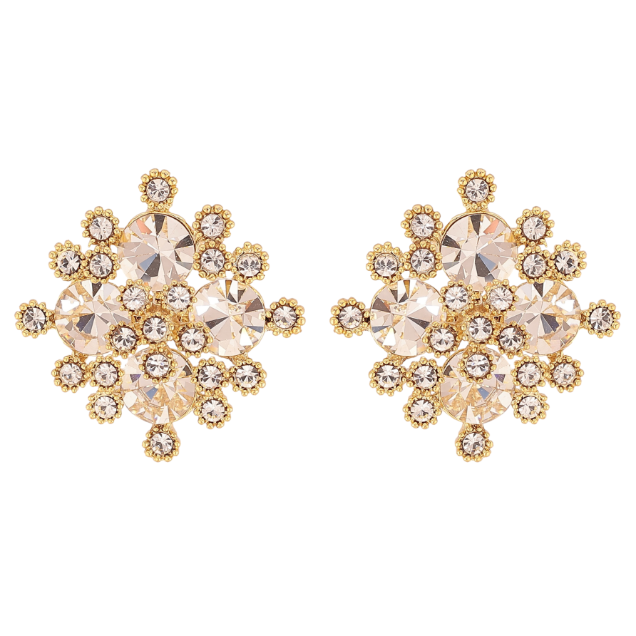Серьги Xuping QQMM цвет Позолота 14K пусеты "Россыпь кристаллов" фото №1 Серьги Xuping QQMM цвет Позолота 14K пусеты "Россыпь кристаллов" фото №1