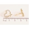 Сережки Xuping QQMM цвет Позолота 14K пусети "Сердечки з кристалами та перлами" фото №2 Сережки Xuping QQMM цвет Позолота 14K пусети "Сердечки з кристалами та перлами" фото №2