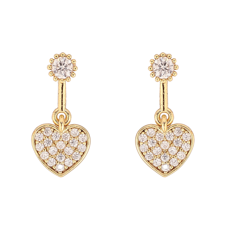 Серьги Xuping QQMM цвет Позолота 14K пусеты "Сердечки с кристаллами" фото №4 Серьги Xuping QQMM цвет Позолота 14K пусеты "Сердечки с кристаллами" фото №4