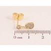 Сережки Xuping QQMM колір Позолота 14K пусети "Сердечки з кристалами" фото №2