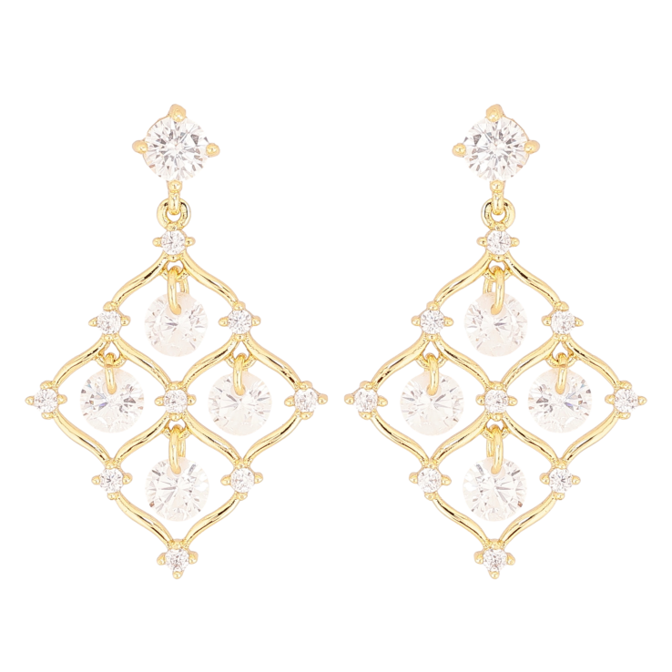 Серьги Xuping QQMM цвет Позолота 14K пусеты "Винтажные подвески с кристаллами" фото №23