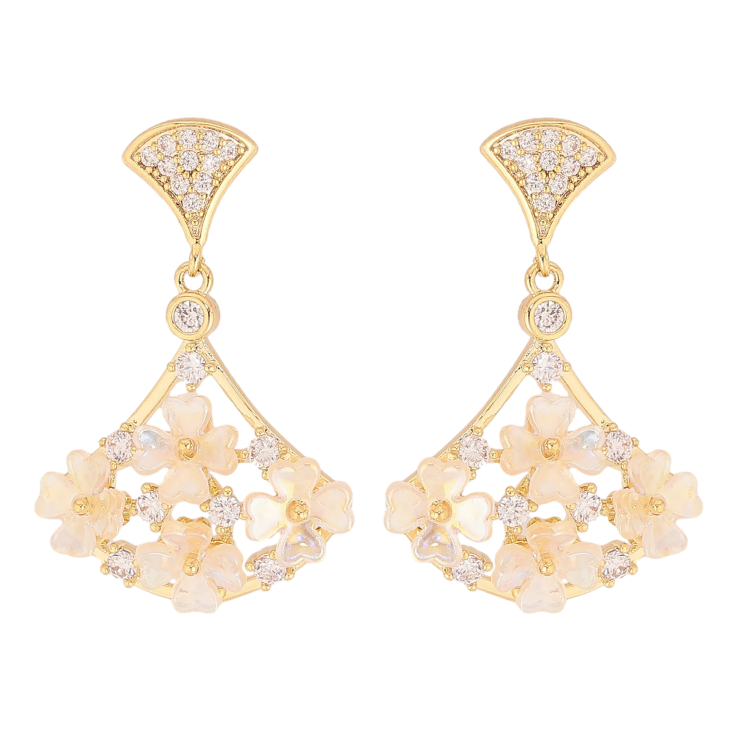 Серьги Xuping QQMM цвет Позолота 14K пусеты "Веер с цветочным орнаментом" фото №13 Серьги Xuping QQMM цвет Позолота 14K пусеты "Веер с цветочным орнаментом" фото №13