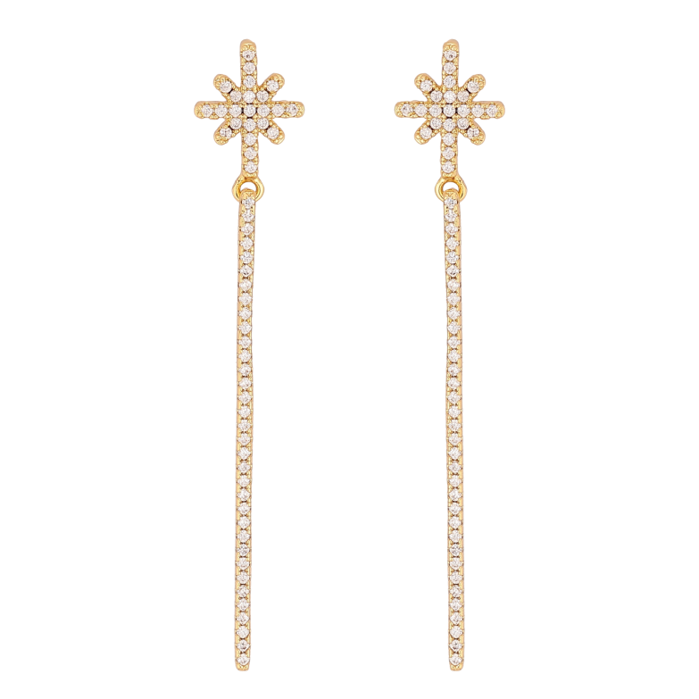 Сережки Xuping QQMM колір Позолота 14K пусети "Зірки з підвісками" фото №11 Сережки Xuping QQMM колір Позолота 14K пусети "Зірки з підвісками" фото №11