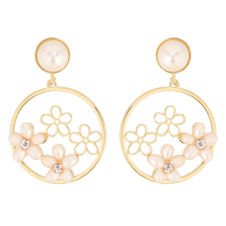 Серьги Xuping QQMM цвет Позолота 14K пусеты "Кольца с цветочным узором" фото №1 Серьги Xuping QQMM цвет Позолота 14K пусеты "Кольца с цветочным узором" фото №1