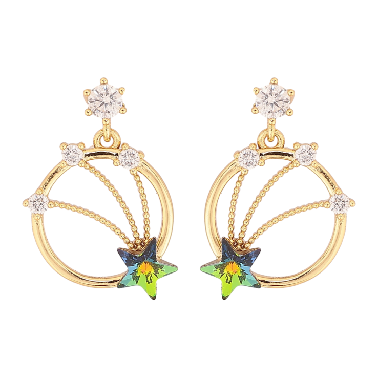 Серьги Xuping QQMM цвет 14K с кристаллами Swarovski пусеты "Подвески с кристаллами Vitrail Medium" фото №9