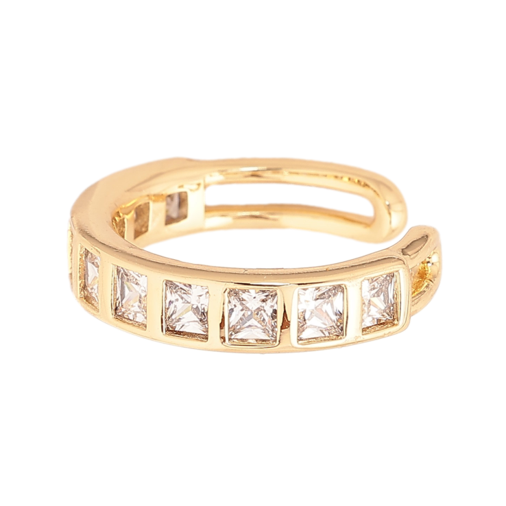 Серьги Xuping цвет Позолота 14K моно-каффа "Дорожка кристаллов" фото №3 Серьги Xuping цвет Позолота 14K моно-каффа "Дорожка кристаллов" фото №3