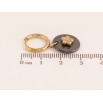 Серьги Xuping TTM Stainless Steel цвет 14К подвески на колечках "Черные керамические подвески с цветочками" фото №2