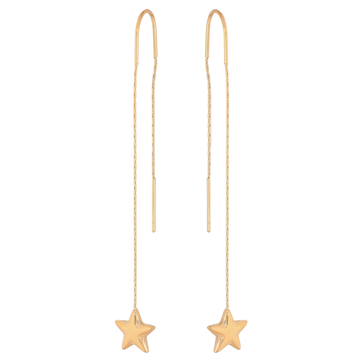 Серьги Xuping TTM Stainless Steel цвет 14К протяжки "Звезды на цепочке" фото №6 Серьги Xuping TTM Stainless Steel цвет 14К протяжки "Звезды на цепочке" фото №6