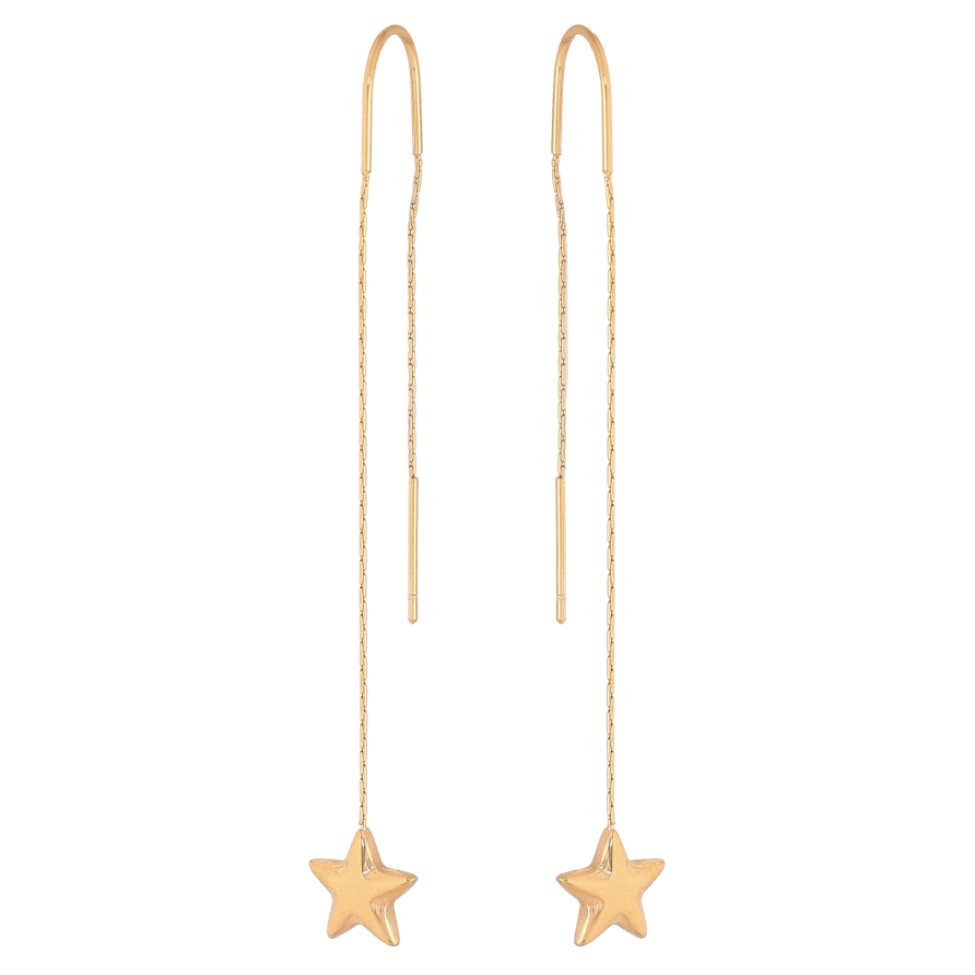 Серьги Xuping TTM Stainless Steel цвет 14К протяжки "Звезды на цепочке" фото №1 Серьги Xuping TTM Stainless Steel цвет 14К протяжки "Звезды на цепочке" фото №1