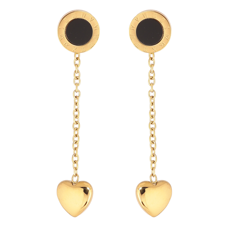 Сережки Xuping TTM Stainless Steel колір 14К пусети підвіски із сердечками фото №8