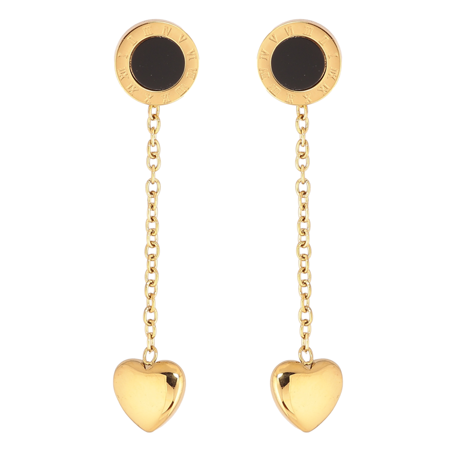 Серьги Xuping TTM Stainless Steel цвет 14К пусеты подвески с сердечками фото №1 Серьги Xuping TTM Stainless Steel цвет 14К пусеты подвески с сердечками фото №1