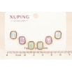 Серьги Набор (3 пары) Xuping TTM Stainless Steel цвет 14К пусеты "Цветные кристаллы" 8х10мм фото №2