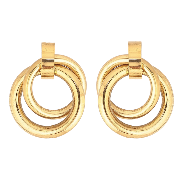 Серьги Xuping TTM Stainless Steel цвет 14К пусеты "Колечки" фото №18 Серьги Xuping TTM Stainless Steel цвет 14К пусеты "Колечки" фото №18