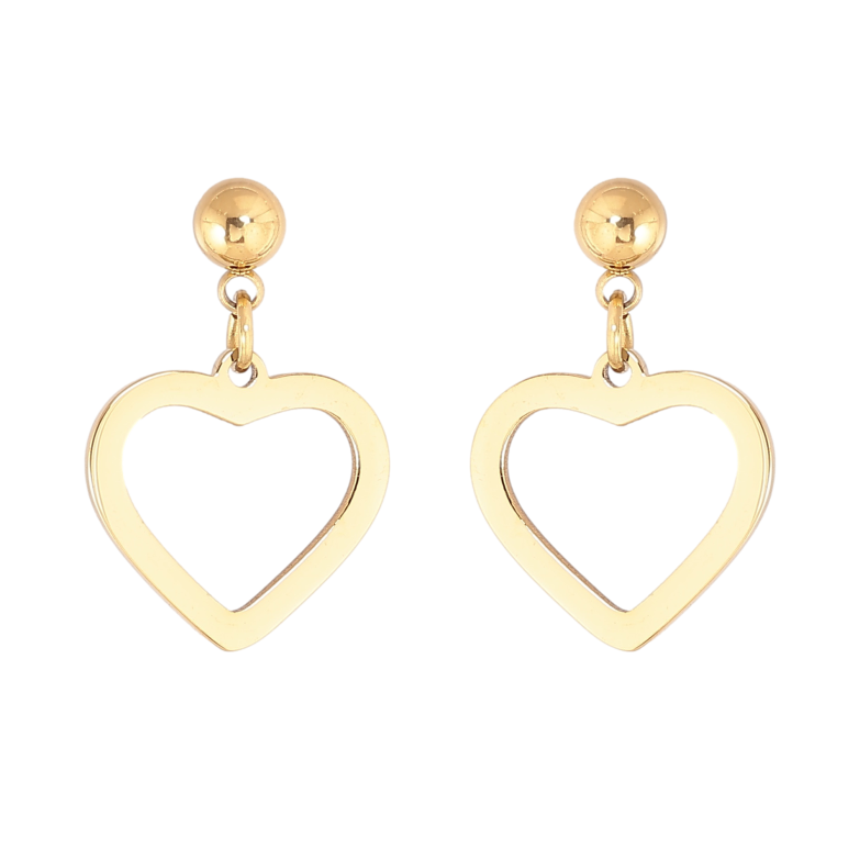 Сережки Xuping TTM Stainless Steel колір 14К пусети сердечка фото №4 Сережки Xuping TTM Stainless Steel колір 14К пусети сердечка фото №4