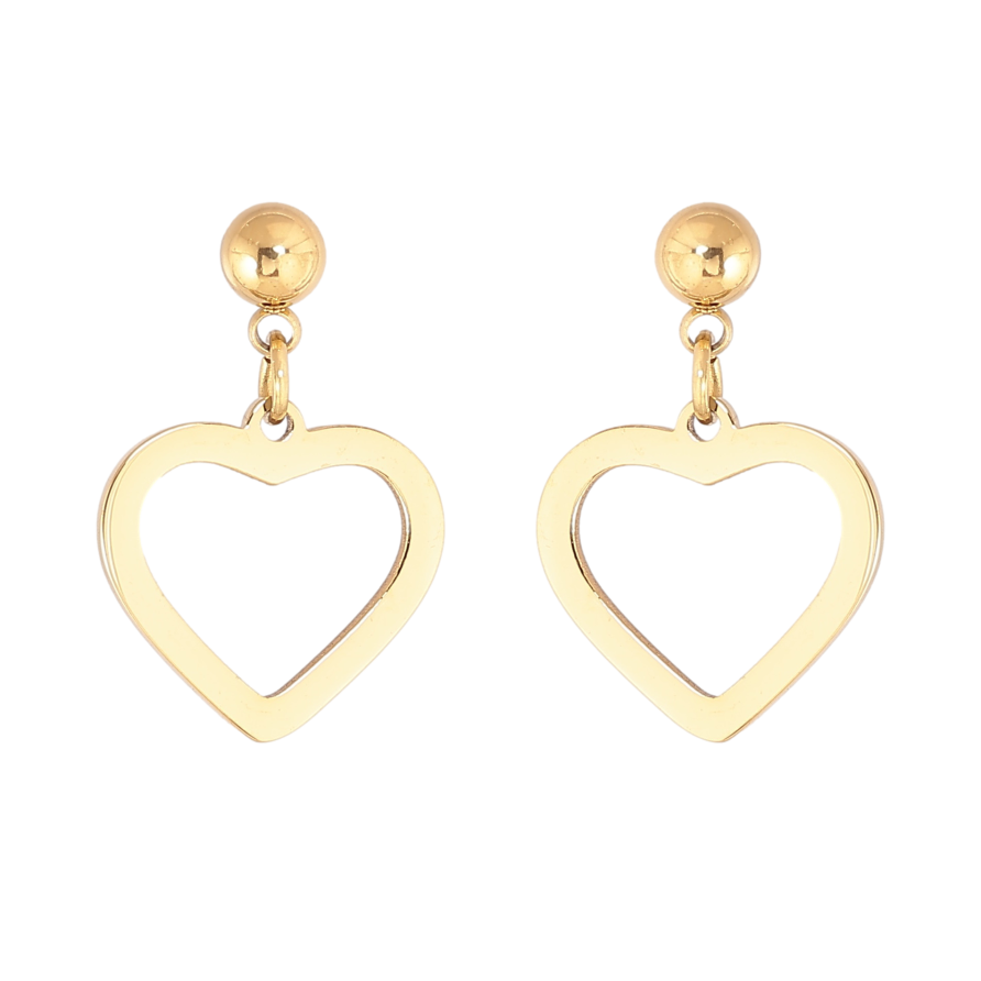 Серьги Xuping TTM Stainless Steel цвет 14К пусеты сердечки фото №1 Серьги Xuping TTM Stainless Steel цвет 14К пусеты сердечки фото №1