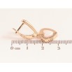 Серьги Xuping TTM Stainless Steel цвет 18К английский замок подвески сердечки с белой  керамикой и кристаллами фото №2