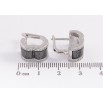 Серьги Xuping TTM Stainless Steel цвет Родий английский замок "Узор с черной керамикой и кристаллами" фото №2 Серьги Xuping TTM Stainless Steel цвет Родий английский замок "Узор с черной керамикой и кристаллами" фото №2