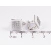 Серьги Xuping TTM Stainless Steel цвет Родий английский замок "Квадраты с белой керамикой и кристаллами" фото №2 Серьги Xuping TTM Stainless Steel цвет Родий английский замок "Квадраты с белой керамикой и кристаллами" фото №2