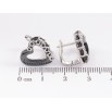 Серьги Xuping TTM Stainless Steel цвет Родий английский замок "Сердечки с черной керамикой" фото №2 Серьги Xuping TTM Stainless Steel цвет Родий английский замок "Сердечки с черной керамикой" фото №2