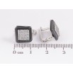 Серьги Xuping TTM Stainless Steel цвет Родий английский замок "Квадраты с черной керамикой и кристаллами" фото №2 Серьги Xuping TTM Stainless Steel цвет Родий английский замок "Квадраты с черной керамикой и кристаллами" фото №2