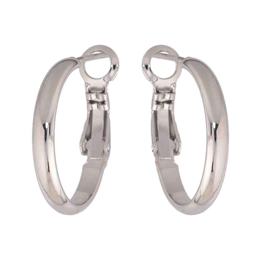 Серьги Xuping TTM Stainless Steel цвет Родий кольца (конго) "Классические" ø 2см фото №1 Серьги Xuping TTM Stainless Steel цвет Родий кольца (конго) "Классические" ø 2см фото №1