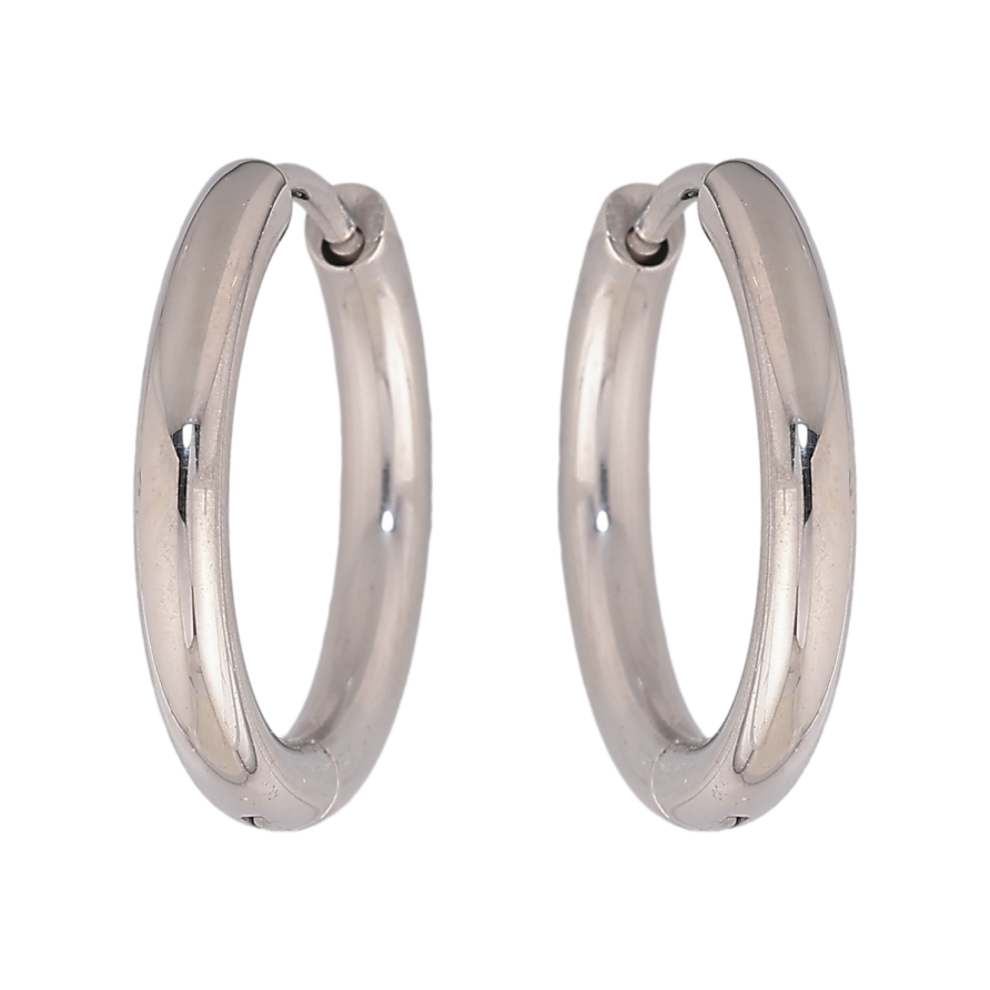 Серьги Xuping TTM Stainless Steel цвет Родий кольца (конго) "Классические" ø 2см фото №1 Серьги Xuping TTM Stainless Steel цвет Родий кольца (конго) "Классические" ø 2см фото №1