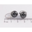 Серьги Xuping TTM Stainless Steel цвет Родий замок-булавка "Черные керамические шарики" ø 10мм фото №2