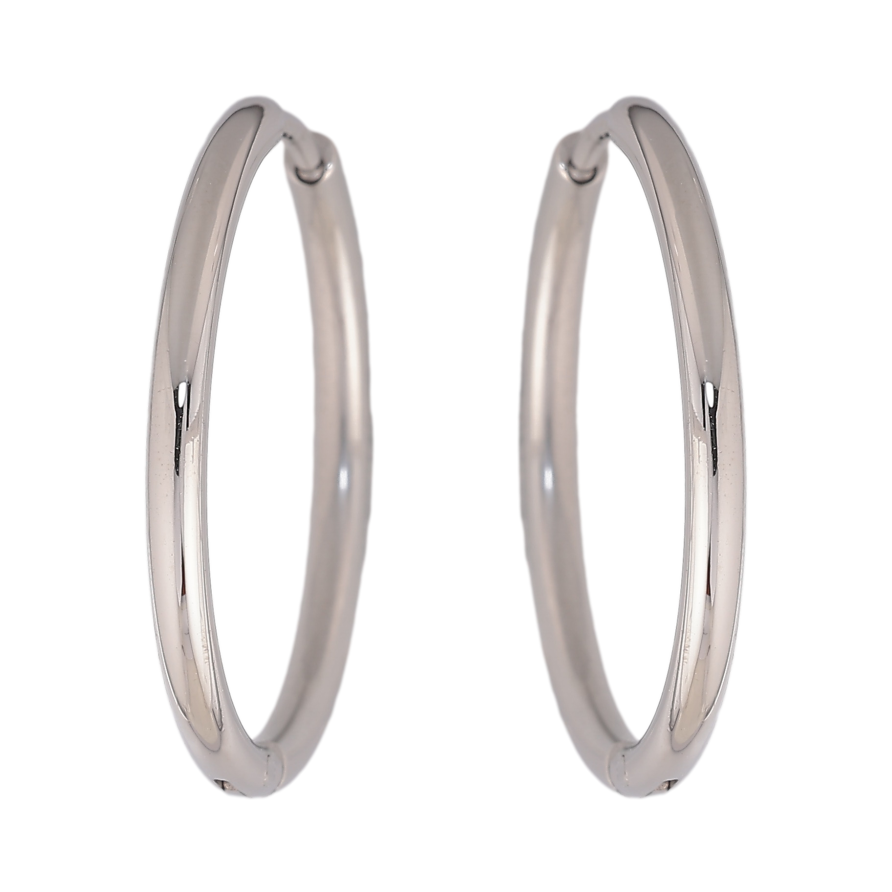 Серьги Xuping TTM Stainless Steel цвет Родий кольца (конго) "Классические" ø 2.5см фото №1 Серьги Xuping TTM Stainless Steel цвет Родий кольца (конго) "Классические" ø 2.5см фото №1