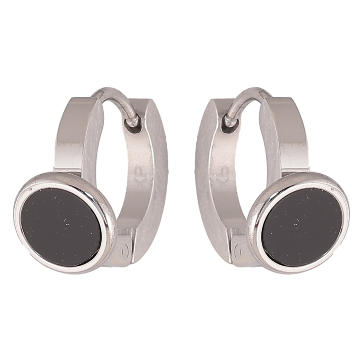 Серьги Xuping TTM Stainless Steel цвет Родий колечки "Круги с черными вставками" фото №12 Серьги Xuping TTM Stainless Steel цвет Родий колечки "Круги с черными вставками" фото №12