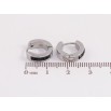 Серьги Xuping TTM Stainless Steel цвет Родий колечки "Дорожки черных кристаллов" фото №2