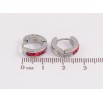 Серьги Xuping TTM Stainless Steel цвет Родий колечки "Дорожки красных кристаллов" фото №2