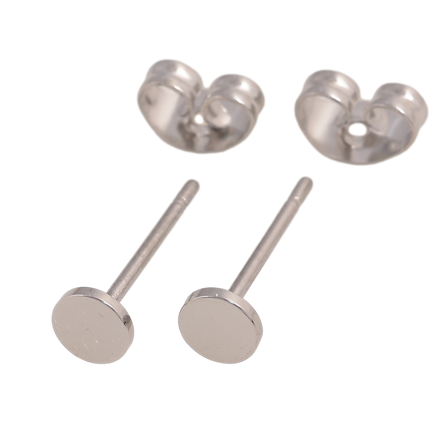 Серьги Xuping TTM Stainless Steel цвет Родий пусеты "Круги" ø 4мм фото №1