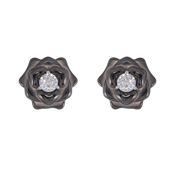 Серьги Xuping TTM Stainless Steel цвет Родий пусеты "Черные керамические цветочки с кристаллами" фото №12 Серьги Xuping TTM Stainless Steel цвет Родий пусеты "Черные керамические цветочки с кристаллами" фото №12