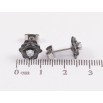 Серьги Xuping TTM Stainless Steel цвет Родий пусеты "Черные керамические цветочки с кристаллами"  фото №2