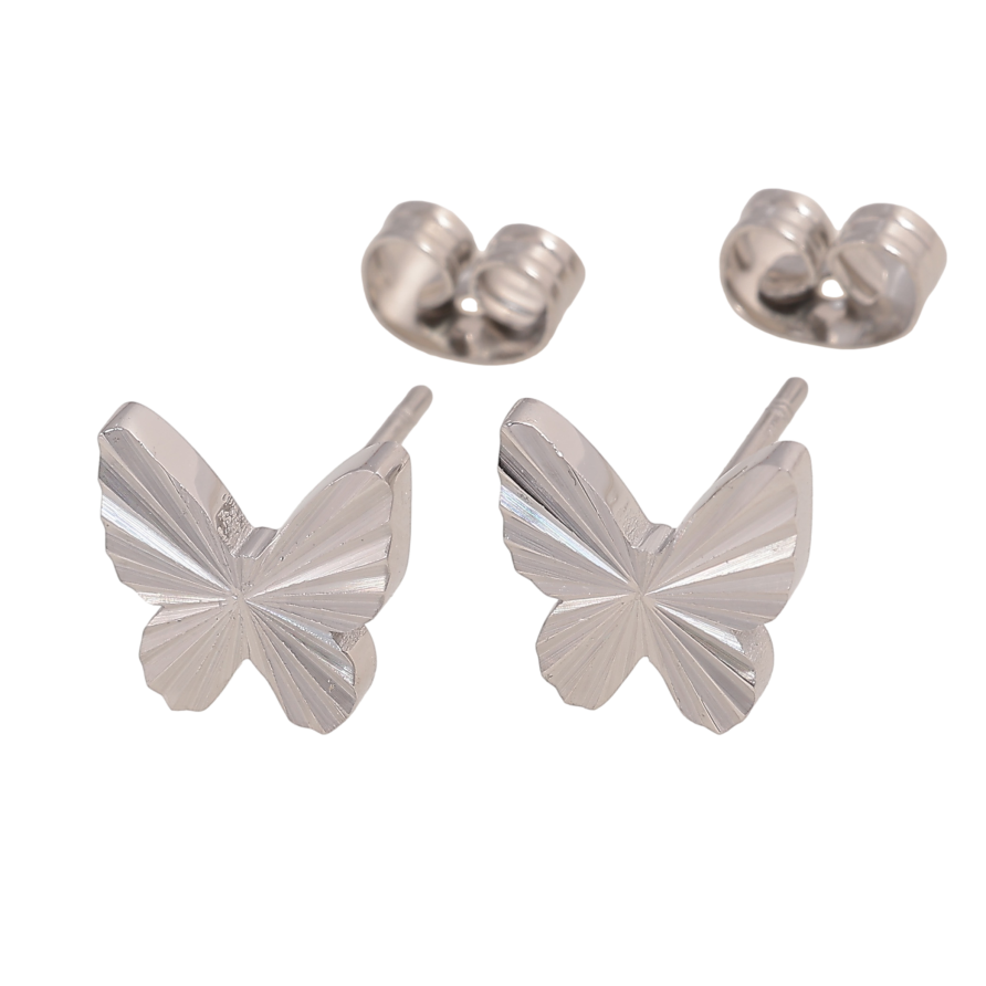Серьги Xuping TTM Stainless Steel цвет Родий пусеты "Бабочки" фото №1 Серьги Xuping TTM Stainless Steel цвет Родий пусеты "Бабочки" фото №1