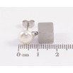 Серьги Xuping TTM Stainless Steel цвет Родий пусеты "Жемчужины с подвесками кубиками" фото №2 Серьги Xuping TTM Stainless Steel цвет Родий пусеты "Жемчужины с подвесками кубиками" фото №2
