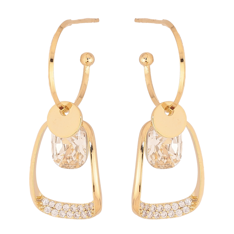 Сережки Xuping колір 14K з кристалами Swarovski пусети "Декоративні підвіски із кристалами Clear" фото №1 Сережки Xuping колір 14K з кристалами Swarovski пусети "Декоративні підвіски із кристалами Clear" фото №1