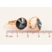 Серьги Xuping цвет 18К с кристаллами Swarovski французский замок "Кристаллы  Montana" ø 12мм фото №2