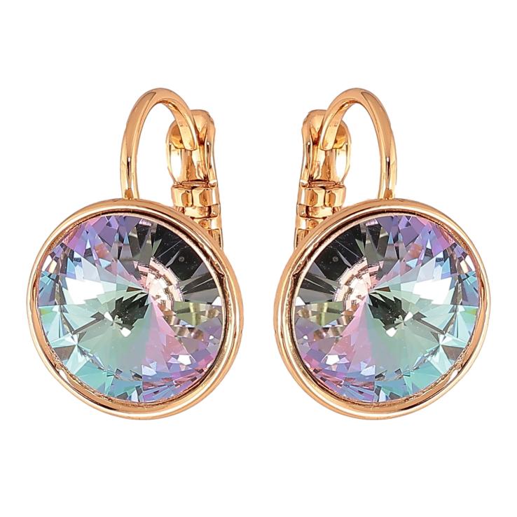 Сережки Xuping колір 18К із кристалами Swarovski французький замок "Кристали Paradise Shine" ø 12мм фото №15 Сережки Xuping колір 18К із кристалами Swarovski французький замок "Кристали Paradise Shine" ø 12мм фото №15