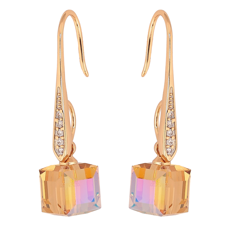 Сережки Xuping колір 18K з кристалами Swarovski французький замок "Кристали Smoked Topaz" фото №3