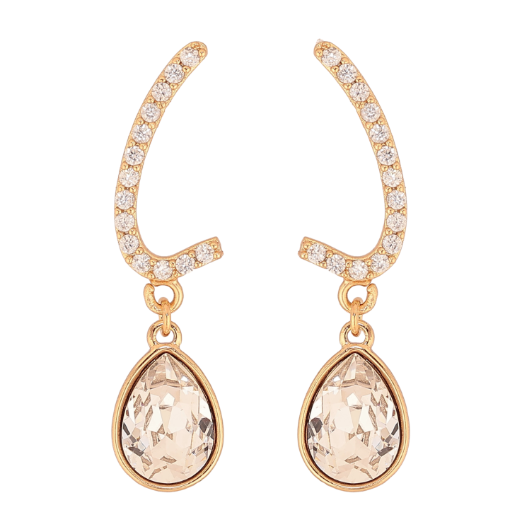 Серьги Xuping цвет 18K с кристаллами Swarovski пусеты "Дуги с кристальными капельками Clear" фото №20 Серьги Xuping цвет 18K с кристаллами Swarovski пусеты "Дуги с кристальными капельками Clear" фото №20